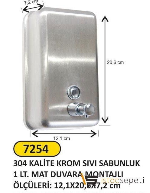Arı Metal Sıvı Sabun Dispenseri Aparatı 1 Lt 304 Paslanmaz