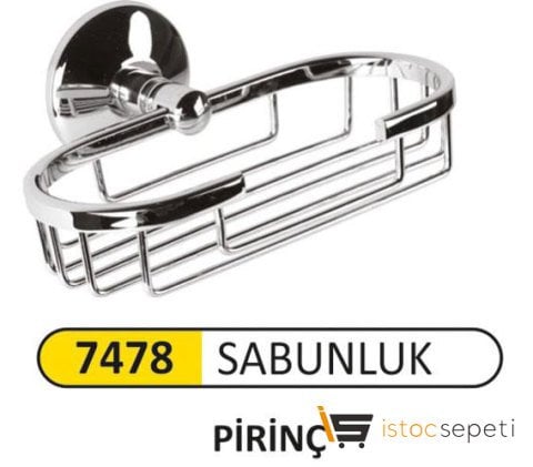 Arı Metal 7478 Tel Oval Sabunluk Rozetli Pirinç