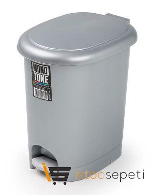 Çöp Kovası Pedallı Oval 17 L Gri
