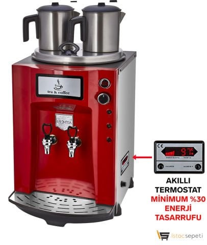Yeni Remta 2 Demlikli 23 lt Premium Jumbo Çay Makinesi Şamandıralı - Enerji Tasarruflu Model DE11SP