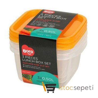 Kare Saklama Kabı 3'lü 500 ml