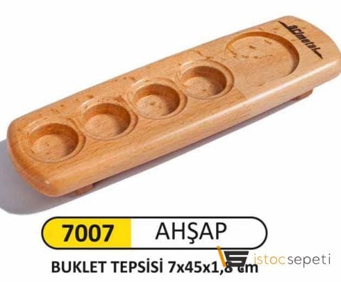Arı Metal 7007 Ahşap Buklet Sunum Tepsisi 5 Bölmeli