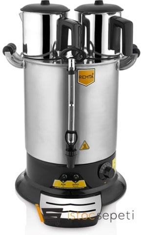 Remta Platin Model Çift Demlikli Çay Makinesi 17 lt (Demlik Dahil)