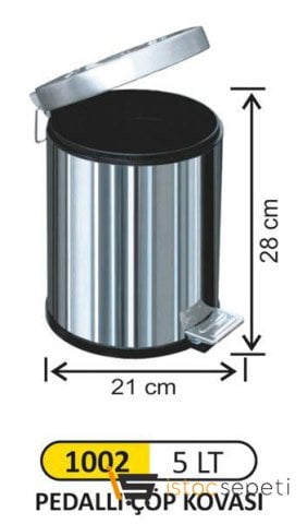 Arı Metal Metal Pedallı Çöp Kovası 5 Lt-1002