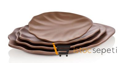 Gastro Boutique Terra Vinea Plate 34x25 cm Sütlü Kahve