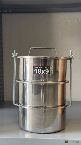 5 Kişilik Sefer Tası 3 Katlı 18x9 cm