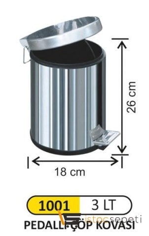 Arı Metal 1001 Pedallı Çöp Kovası 3 Litre