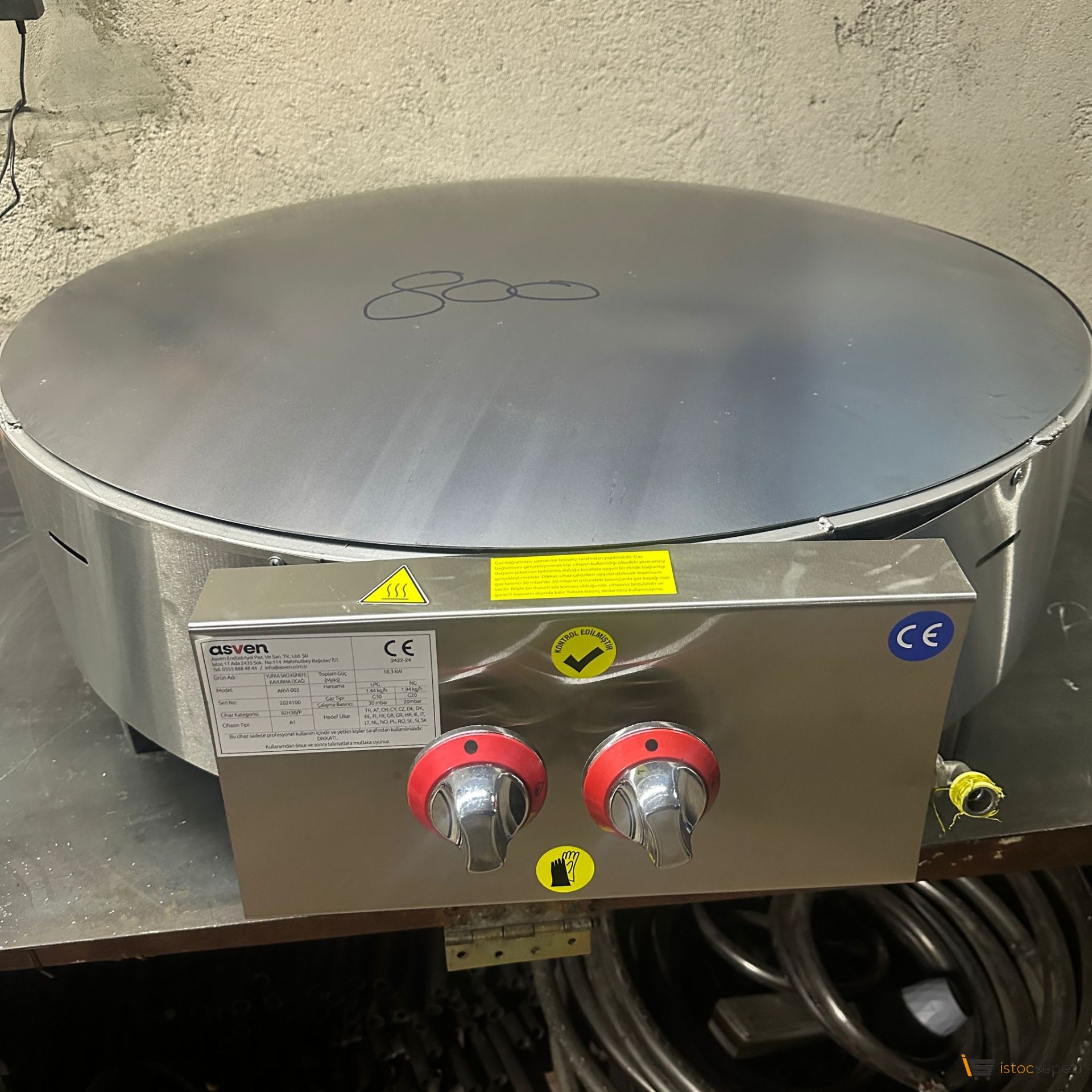 CE Belgeli Yufka Ocağı Doğalgazlı 80 cm Büyük Yufka Sacı