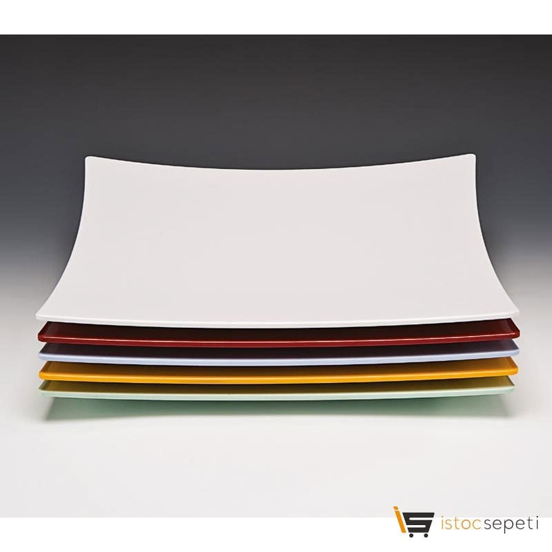 Melamin Kare Teşhir Tabağı 35x35 cm Beyaz