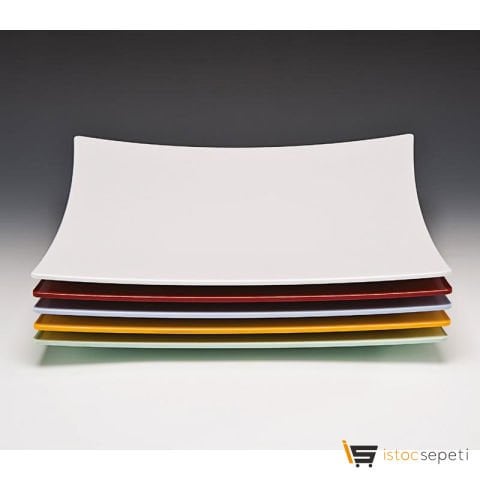 Melamin Kare Teşhir Tabağı 35x35 cm Beyaz
