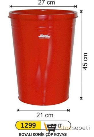 Arı Metal 1299 Konik Çöp Kovası Boyalı 20 Litre