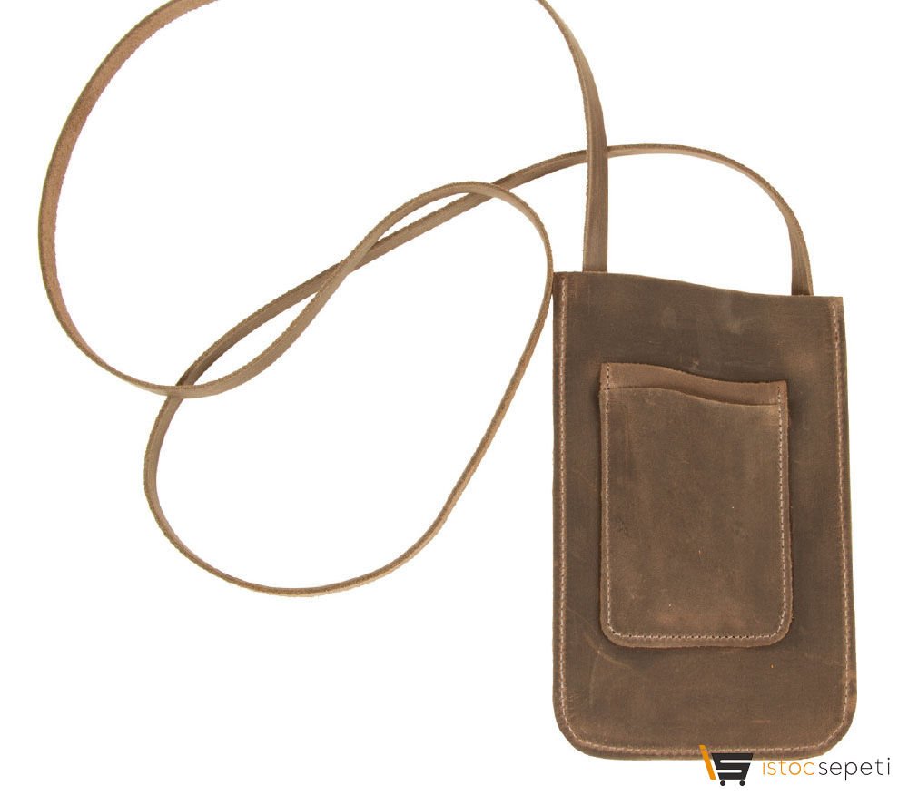 Gerçek Deri Boyun Askılı Telefon Kılıfı Promosyon