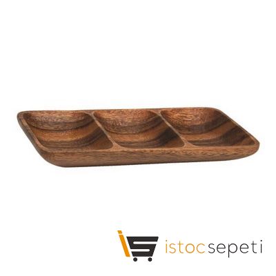 Epinox Nil Sığ Kuruyemişlik 3 Gözlü 23 cm