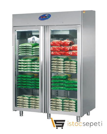 CSA İnox İkili Camlı Monoblok Soğutma Dolabı CS-DBN 1400-M-C