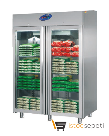 CSA İnox İkili Camlı Monoblok Soğutma Dolabı CS-DBN 1400-M-C