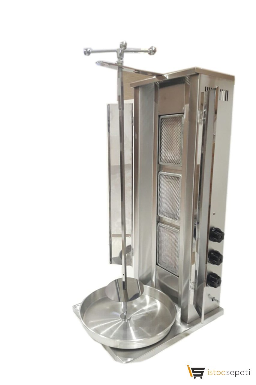Endüstriyel Mutfak Döner Ocağı Makinası 3 Radyanlı Tüplü Kapaklı Model EMI0119