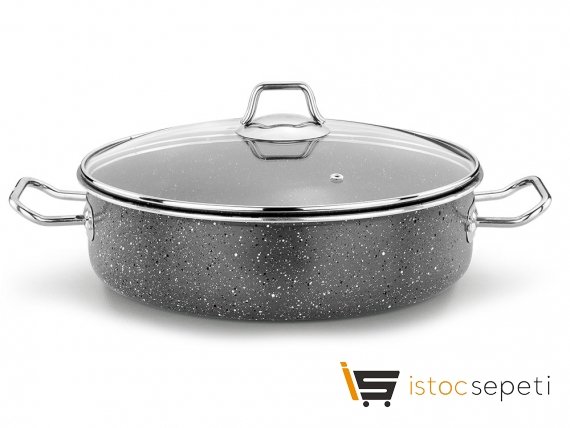Granit Maxi Basık Tencere 30 cm