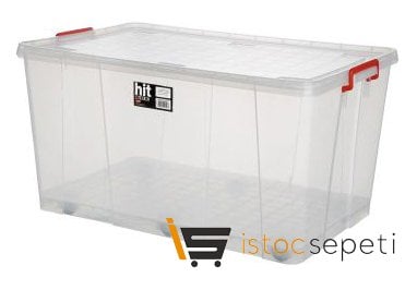 Hit Box Tekerlekli Kasa 120 L Şeffaf