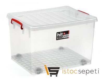 Hit Box Tekerlekli Kasa 50 L Şeffaf
