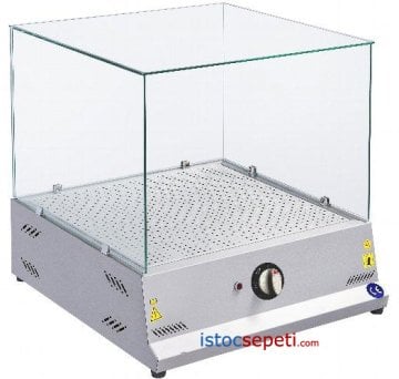 40 lık Islak Hamburger Makinesi Camlı Buhar Hazneli