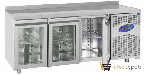 CSA İnox Tezgah Tipi Camlı Kapılı Soğutma Dolabı CS-TEZ 2-700-C