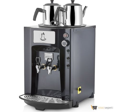 Remta Premium Çay Makinesi 2 Demlikli Jumbo DE11P Siyah