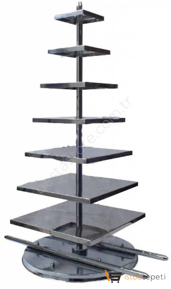 10 Katlı Turta Mankeni Paslanmaz Piramit