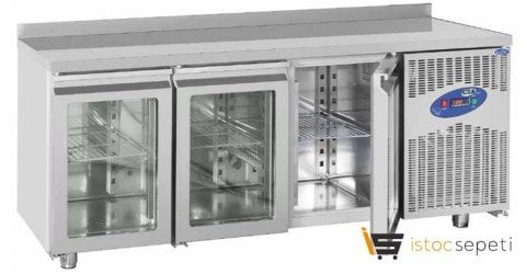 CSA İnox Tezgah Tipi Camlı Kapılı Soğutma Dolabı CS-TEZ 3-700-C