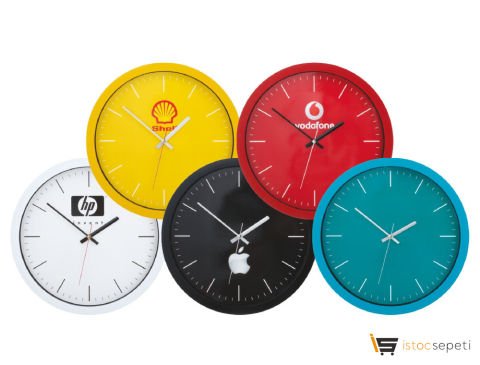 Renkli Kadran Plastik Duvar Saati Promosyon