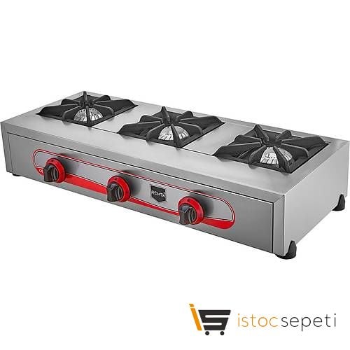 Remta Üçlü Set Üstü Ocak Doğalgazlı CE Belgeli