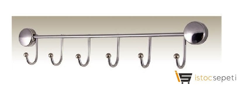 Arı Metal Banyo Havlu Askısı 6 Bölmeli