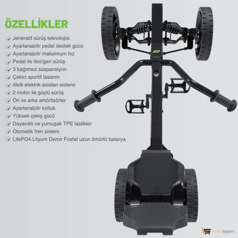 Genoride Elekrtrikli Pedal Go-Kart (Akülü Abara Alternatifi)