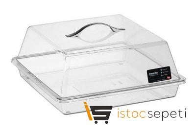 Kare Pasta Kek Kabı Takımı Metal Kulplu 33x33 cm