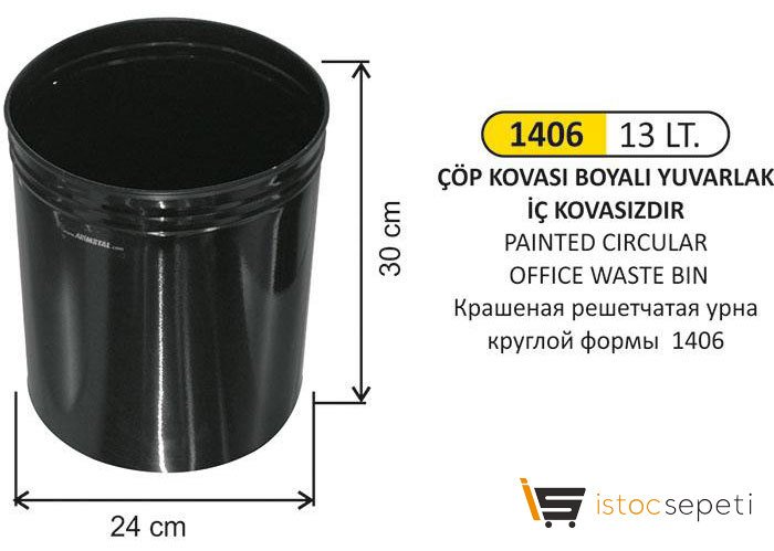Arı Metal 1406 Ofis Çöp Kovası Boyalı