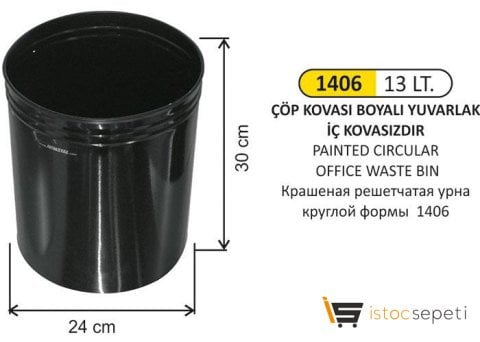 Arı Metal 1406 Ofis Çöp Kovası Boyalı