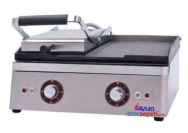 ızgara ve Tost Makinesi Birlikte Sanayi Tipi Döküm 50cm Elektrikli