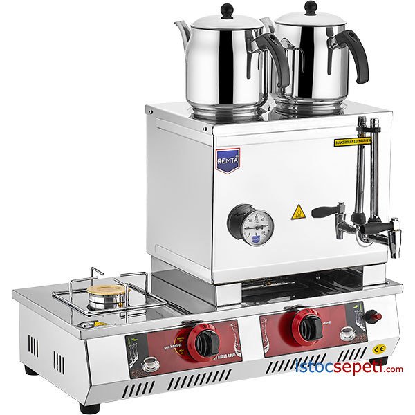 Tüplü Çay Kazanı Çift Demlikli 28 Litre Remta N 12