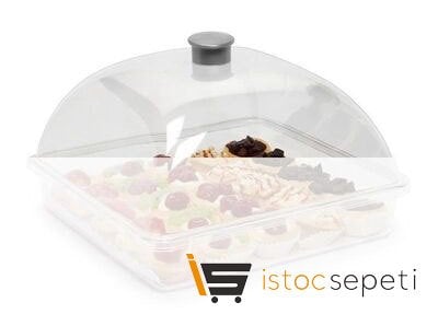Pasta Kek Kabı Kapak Kare Küçük Polikarbonat