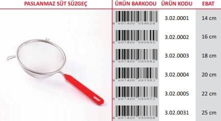Süt Süzgeçleri Paslanmaz Çelik Sütün Süzülmesi için Kullanılır