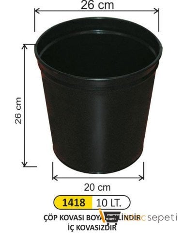 Arı Metal 1418 Ofis Konik Çöp Kovası Boyalı