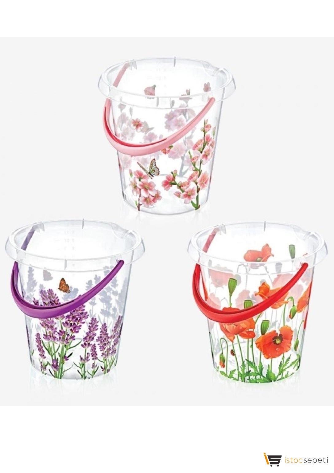 Şeffaf Karışık Desenli Kova 12 Lt