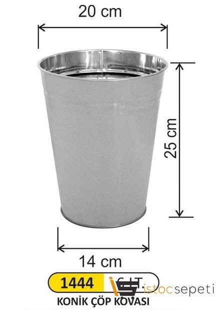 Arı Metal 1444 6 Lt Konik Çöp Kovası