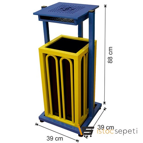 Arı Metal 1755 30 Lt Outdoor Çöp Kovası İç Kovalı Döner Küllüklü