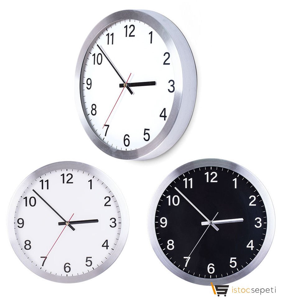 Alüminyum Duvar Saati (350 mm) Promosyon