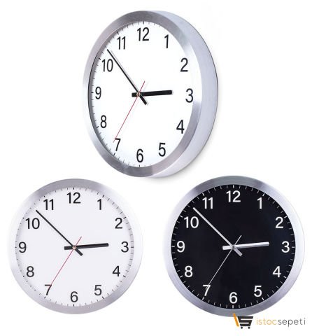 Alüminyum Duvar Saati (350 mm) Promosyon