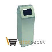Arı Metal 1776 79 Lt Kare Kapaklı Çöp Kovası Küllüklü Paslanmaz 36X36X60+15 Cm