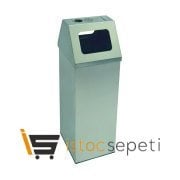 Arı Metal 1776 79 Lt Kare Kapaklı Çöp Kovası Küllüklü Paslanmaz 36X36X60+15 Cm