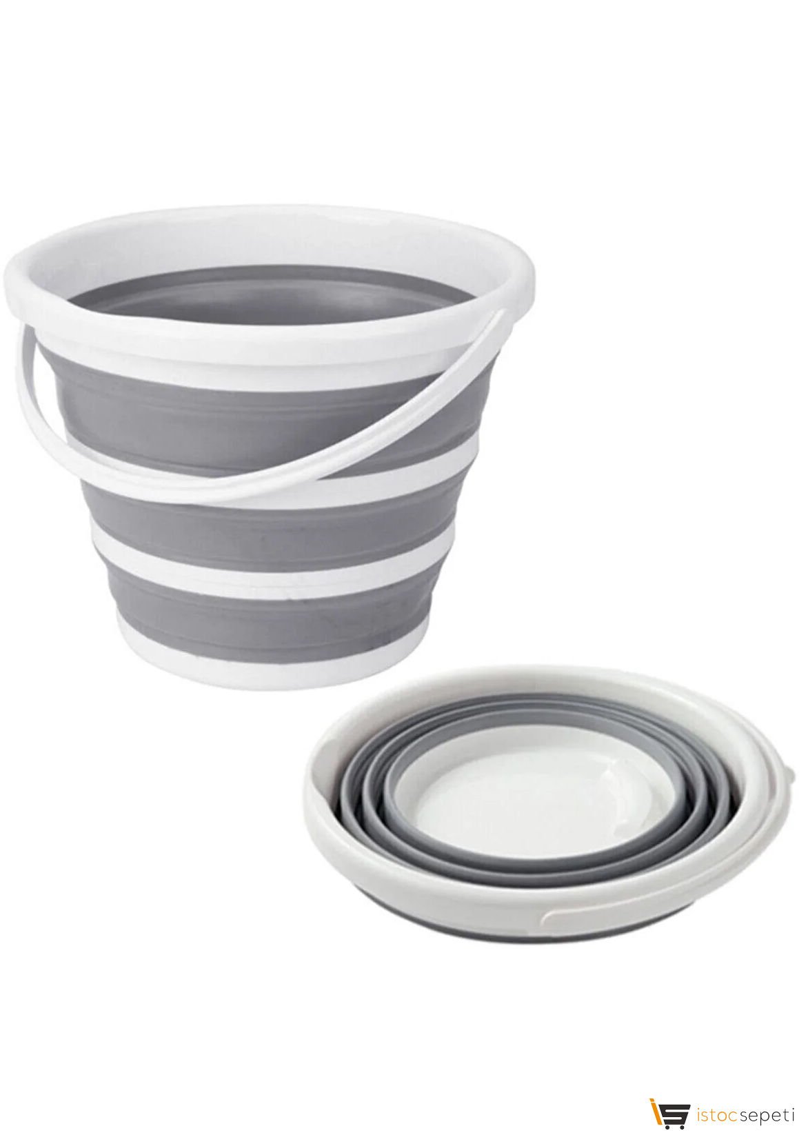 Gri Tiny Mini Art Pratik Katlanabilir Akordiyon Kovası