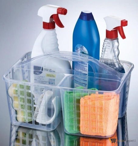 Mutfak Ve Banyo Dolap Içi Temizlik Malzemesi Düzenleyici Sepet Şeffaf