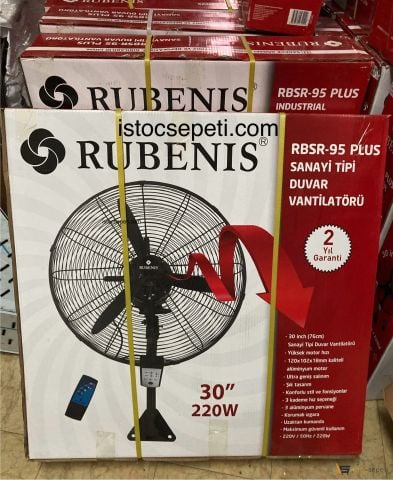 Rubenis Rbsr-95 Plus Sanayi Tipi Duvar Vantilatörü 76 cm Kumandalı